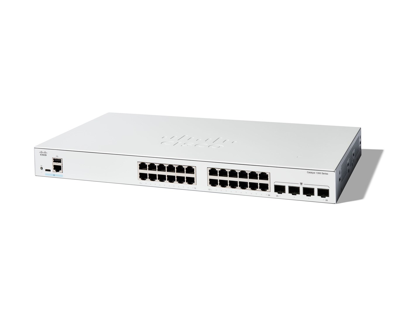 Cisco Catalyst 1300-24T-4G Managed Switch, 24 Port GE, 4x1GE SFP, Limited Lifetime Protection (C1300-24T-4G) Cisco Catalyst 1300-24T-4G Managed Switch, 24 Port GE, 4x1GE SFP, Limited Lifetime Protection (C1300-24T-4G)