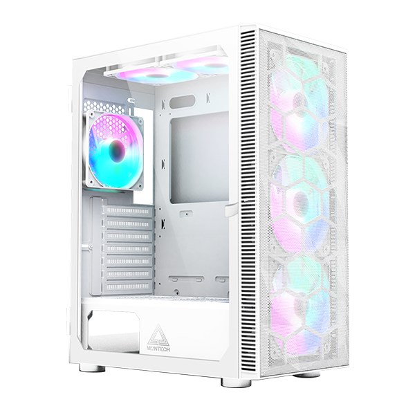 Montech X3 Mesh Midi-Tower, RGB, Tempered Glass - weiß Montech X3 Mesh Midi-Tower, RGB, Tempered Glass - weiß