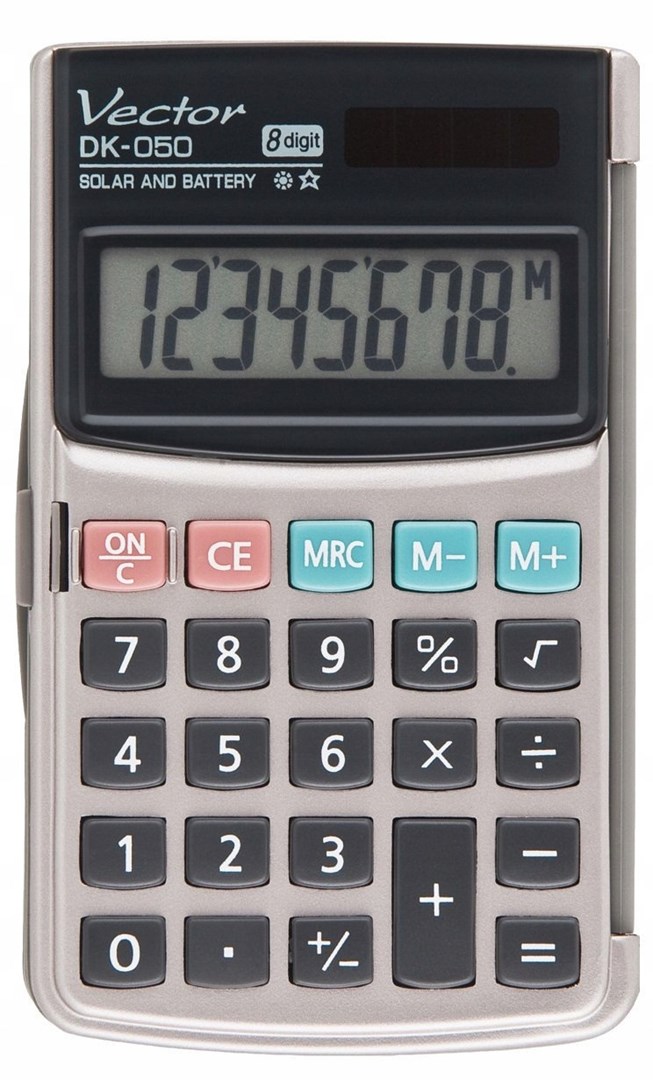 Vector DK-050 Pocket Calculator, Grey Vector DK-050 Pocket Calculator, Grey