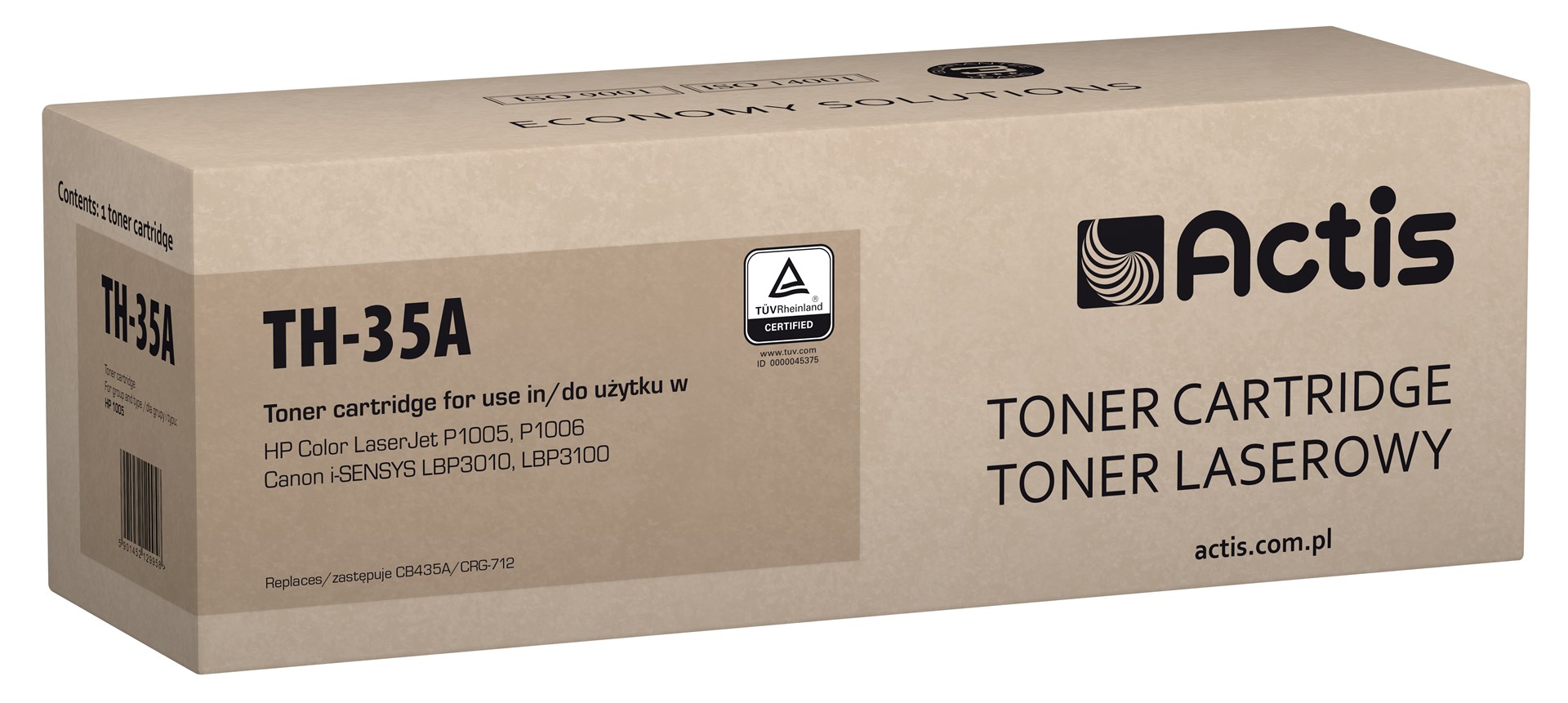 Actis TH-35A Toner (replacement for HP 35A CB435A, Canon CRG-712; Standard; 1500 pages; black) Actis TH-35A Toner (replacement for HP 35A CB435A, Canon CRG-712; Standard; 1500 pages; black)
