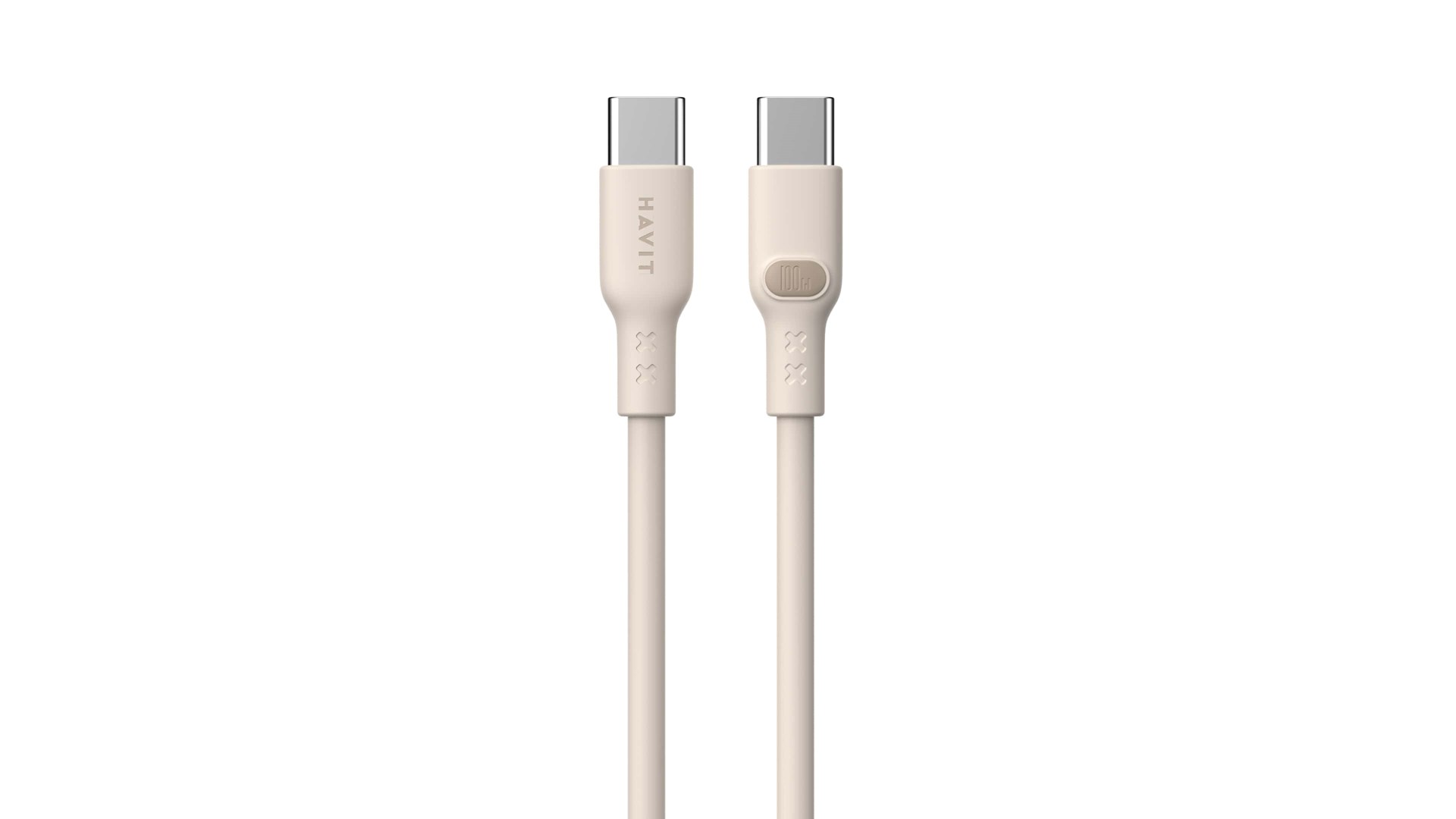 Havit CB6284 - USB Type C to USB Type C cable, 2.0 m (beige) Havit CB6284 - USB Type C to USB Type C cable, 2.0 m (beige)