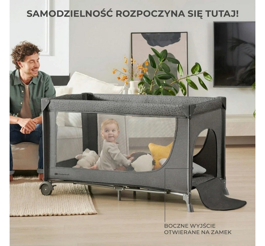 KinderKraft travel cot JOY 2 DARK GREY KinderKraft travel cot JOY 2 DARK GREY