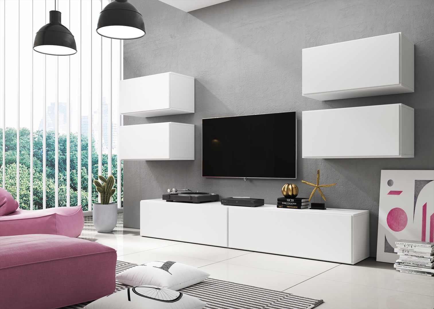 Cama living room furniture set ROCO 2 (2xRO1 + 4xRO3) white/white/white Cama living room furniture set ROCO 2 (2xRO1 + 4xRO3) white/white/white