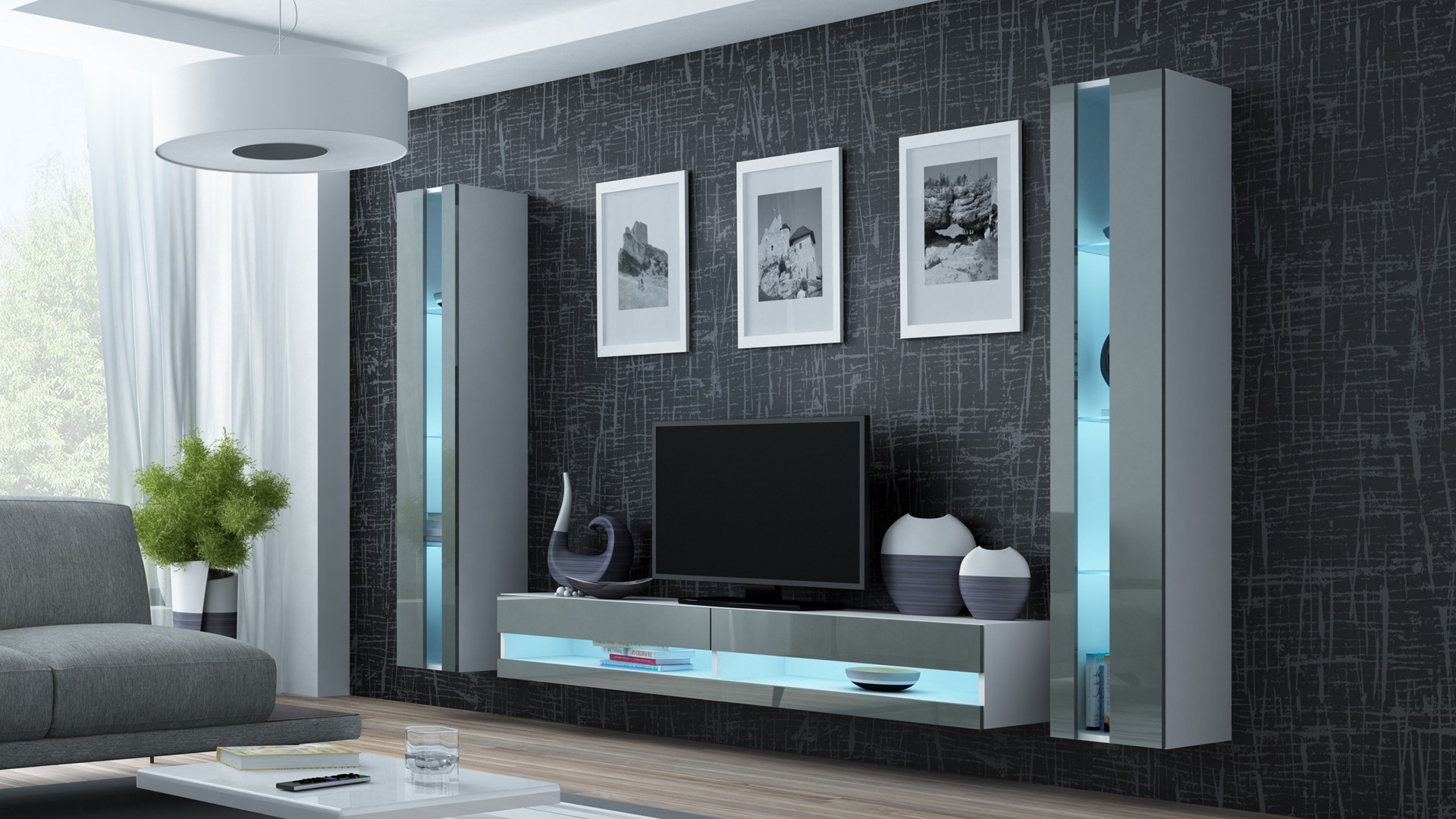 Cama Shelf unit VIGO NEW 180/40/30 white/grey gloss Cama Shelf unit VIGO NEW 180/40/30 white/grey gloss