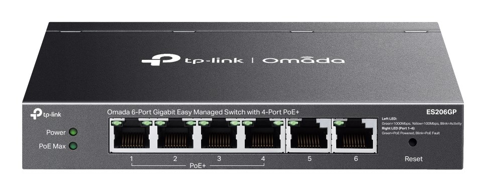 TP-Link Omada ES206GP network switch Managed Gigabit Ethernet (10/100/1000) Power over Ethernet (PoE) Black TP-Link Omada ES206GP network switch Managed Gigabit Ethernet (10/100/1000) Power over Ethernet (PoE) Black