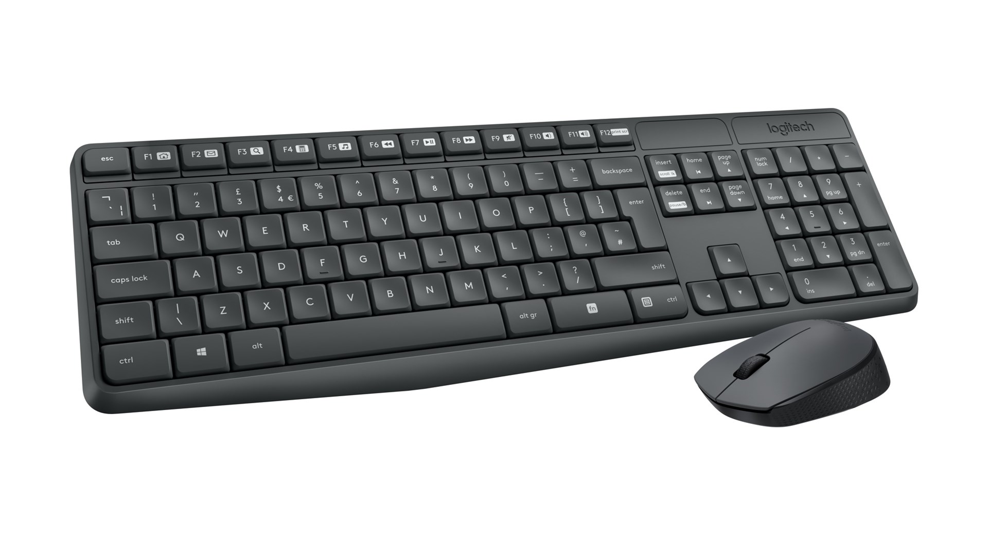 Logitech MK235 keyboard Mouse included USB QWERTY US International Grey Logitech MK235 keyboard Mouse included USB QWERTY US International Grey