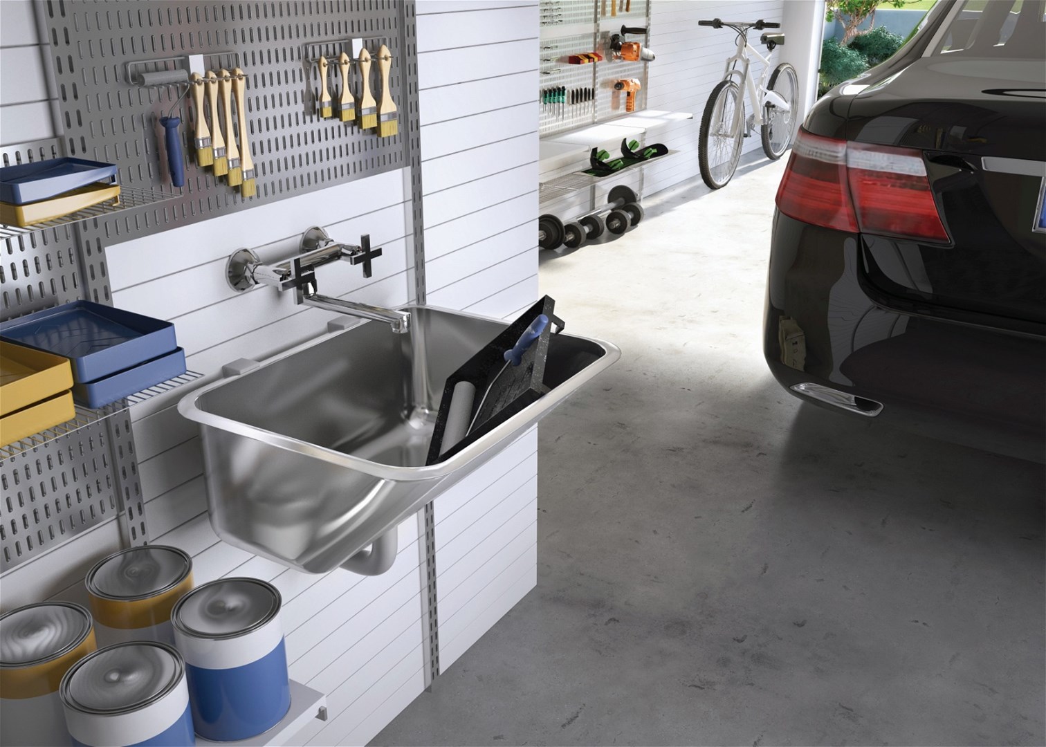 1-bowl utility sink - recessed or wall-mounted 1-bowl utility sink - recessed or wall-mounted