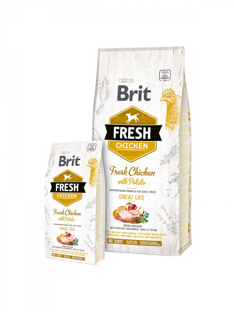 Brit Fresh 12 kg Adult Apple, Buckwheat, Chicken, Potato Brit Fresh 12 kg Adult Apple, Buckwheat, Chicken, Potato