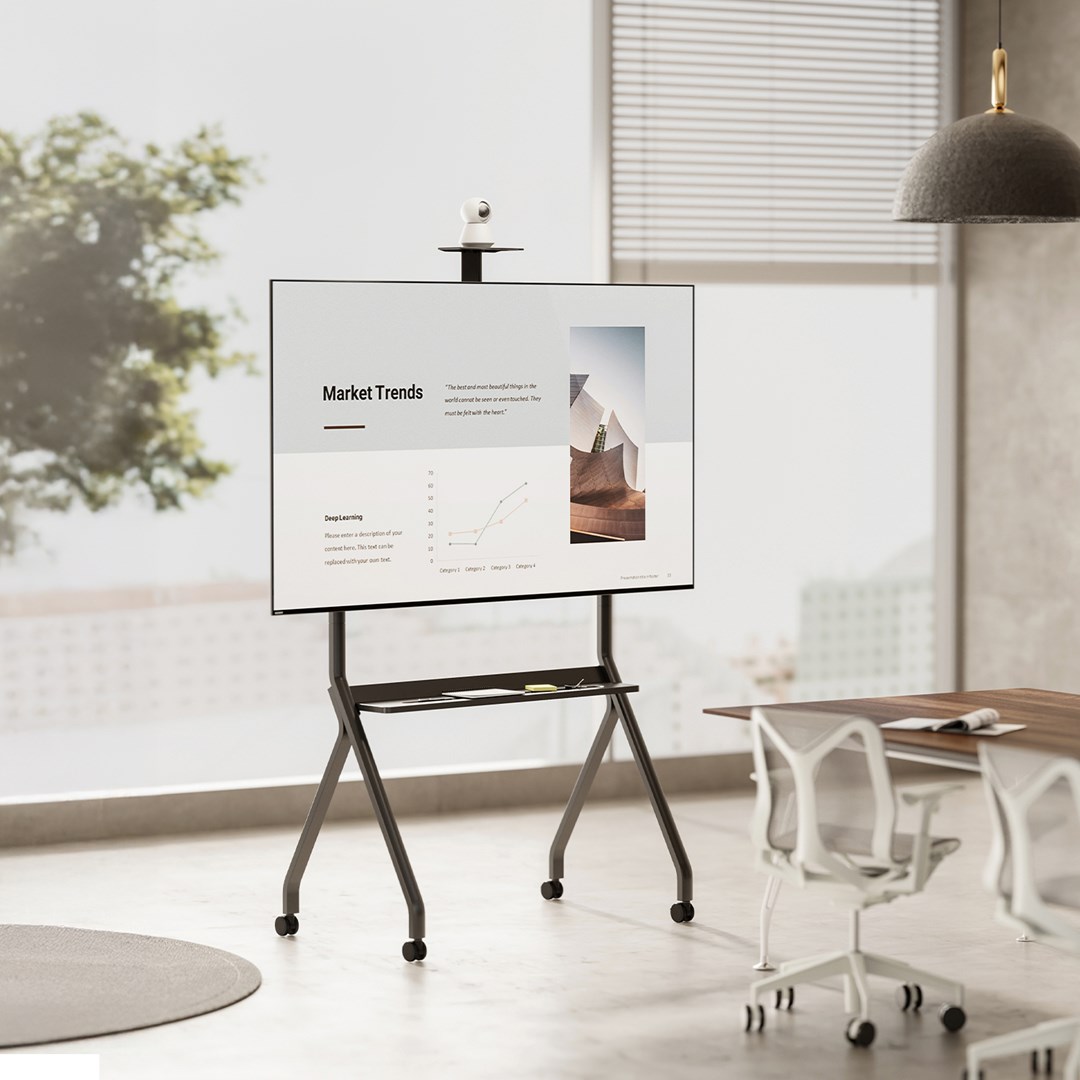 Maclean TV stand / cart, camera shelf, on casters, 55-100", max load 120kg/10kg shelf, max. VESA 900x600, black, MC-114 B Maclean TV stand / cart, camera shelf, on casters, 55-100", max load 120kg/10kg shelf, max. VESA 900x600, black, MC-114 B