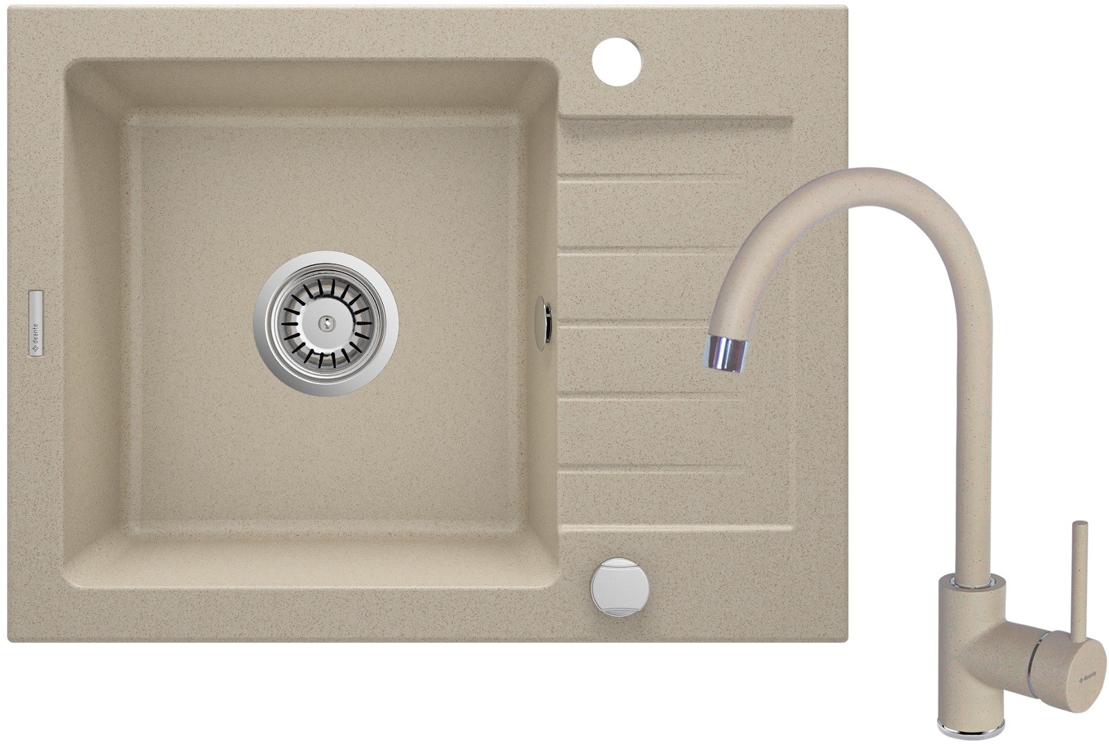 Granite sink with 1-bowl faucet with drainer Granite sink with 1-bowl faucet with drainer