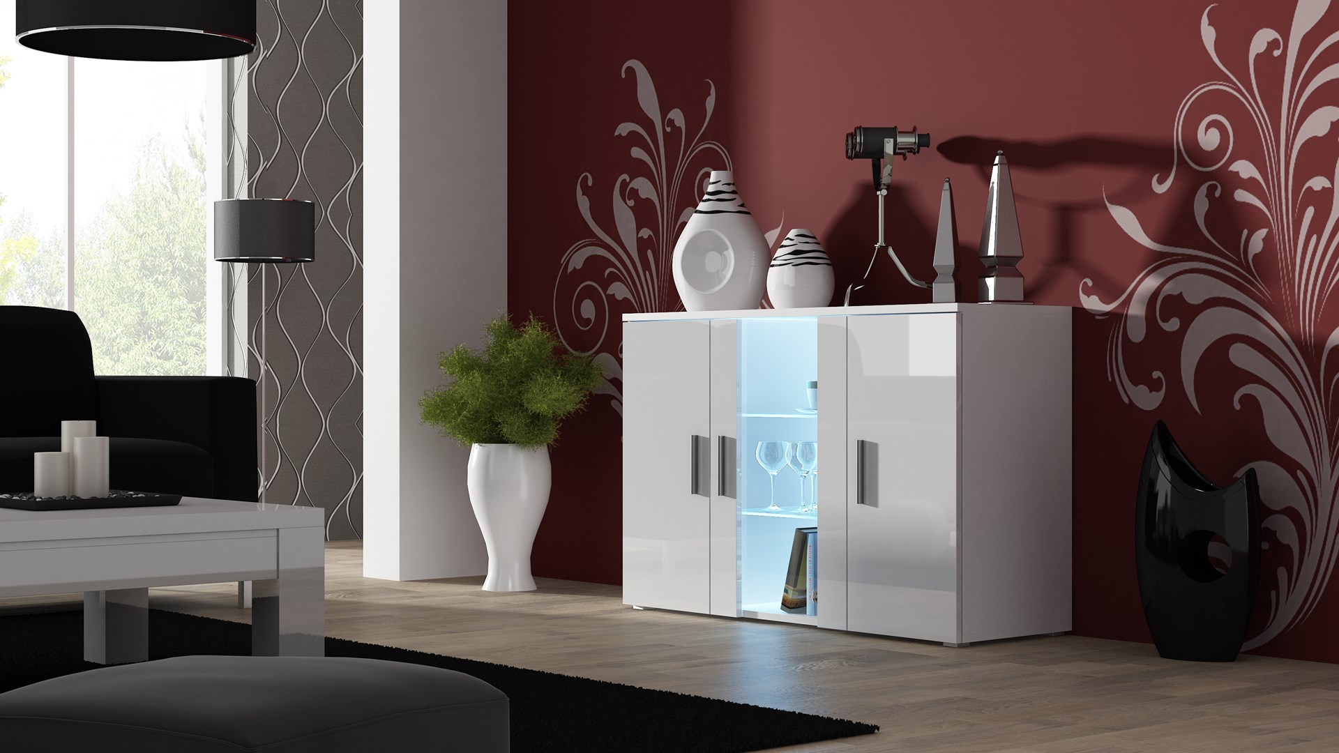 Cama sideboard 120 cm SOHO S7 white/white gloss Cama sideboard 120 cm SOHO S7 white/white gloss