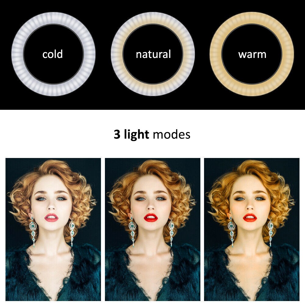 Maclean MCE610 10" 12W LED Ring Light with Tripod Stand and Bluetooth Shutter 3 Colours 10 brightness levels 10% -100% Adjustable brightness 160 LED Smartphone Holder lighting light Maclean MCE610 10" 12W LED Ring Light with Tripod Stand and Bluetooth Shutter 3 Colours 10 brightness levels 10% -100% Adjustable brightness 160 LED Smartphone Holder lighting light