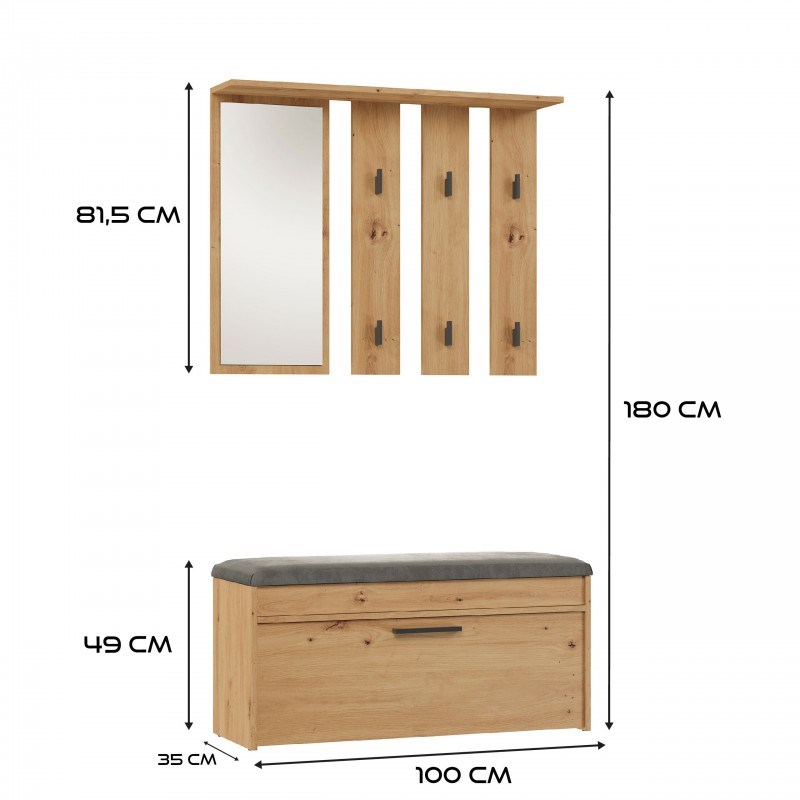 PARMA closet 100x35x180 cm, artisan oak PARMA closet 100x35x180 cm, artisan oak