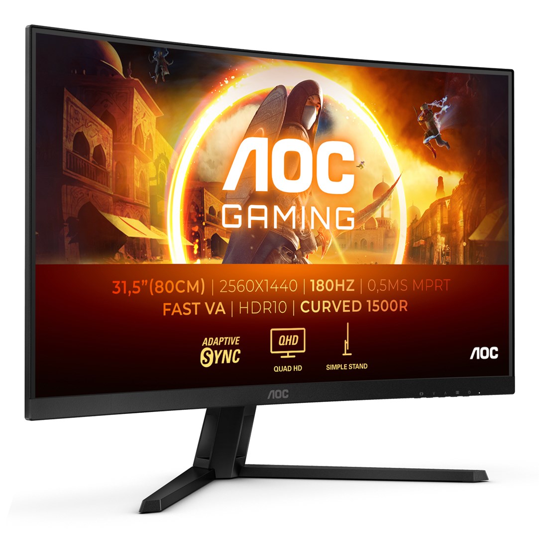 AOC G4 CQ32G4VE computer monitor 80 cm (31.5") 2560 x 1440 pixels Quad HD LCD Black, Grey AOC G4 CQ32G4VE computer monitor 80 cm (31.5") 2560 x 1440 pixels Quad HD LCD Black, Grey