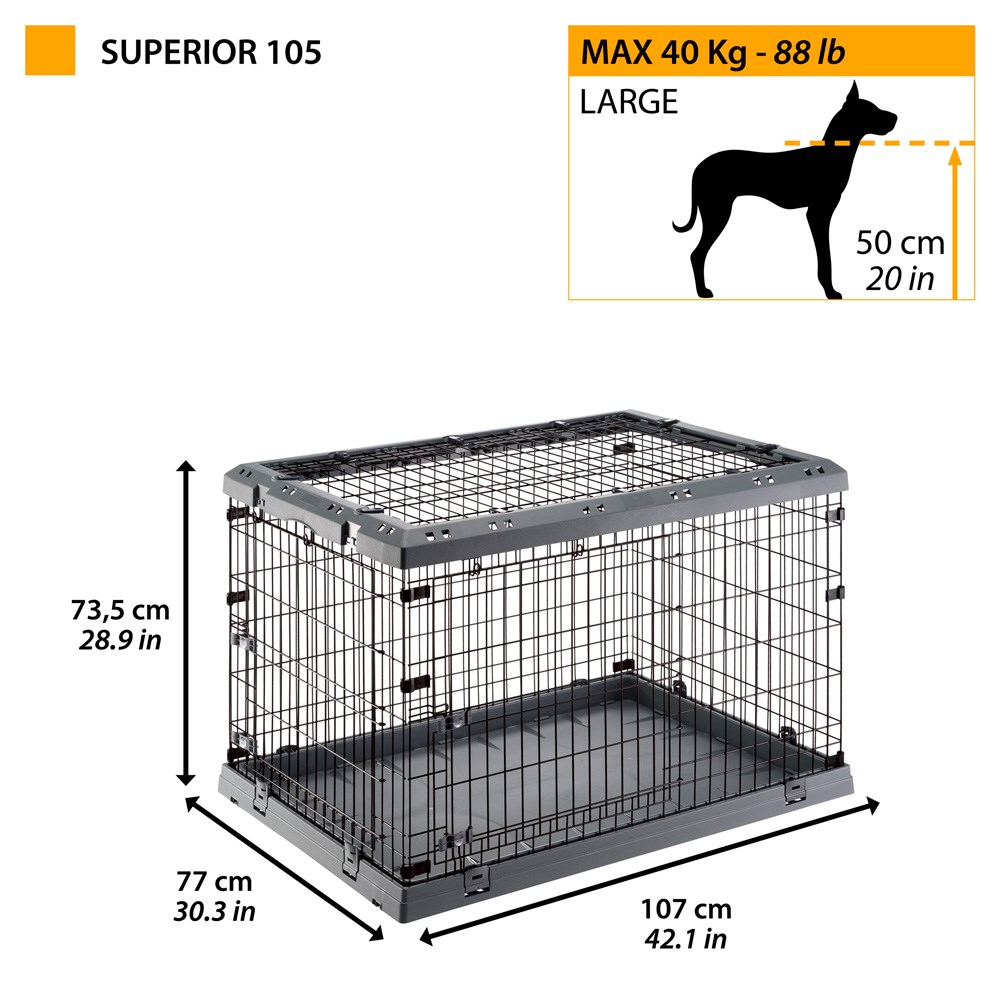 FERPLAST Superior 105 - dog cage - 107 x 77 x 73.5 cm FERPLAST Superior 105 - dog cage - 107 x 77 x 73.5 cm
