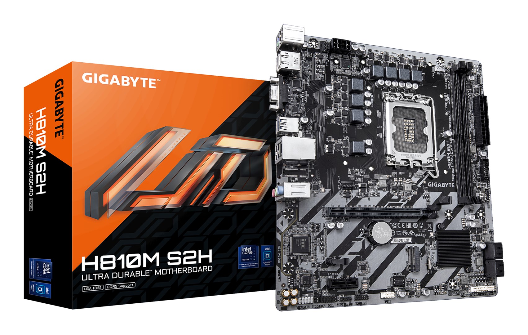 GIGABYTE H810M S2H Motherboard - Intel Core Ultra (Series 2) CPUs, 4+1+2 Phases VRM, up to 6400MHz DDR5, 1xPCIe 4.0 M.2, 1GbE LAN, USB 3.2 Gen 1 GIGABYTE H810M S2H Motherboard - Intel Core Ultra (Series 2) CPUs, 4+1+2 Phases VRM, up to 6400MHz DDR5, 1xPCIe 4.0 M.2, 1GbE LAN, USB 3.2 Gen 1