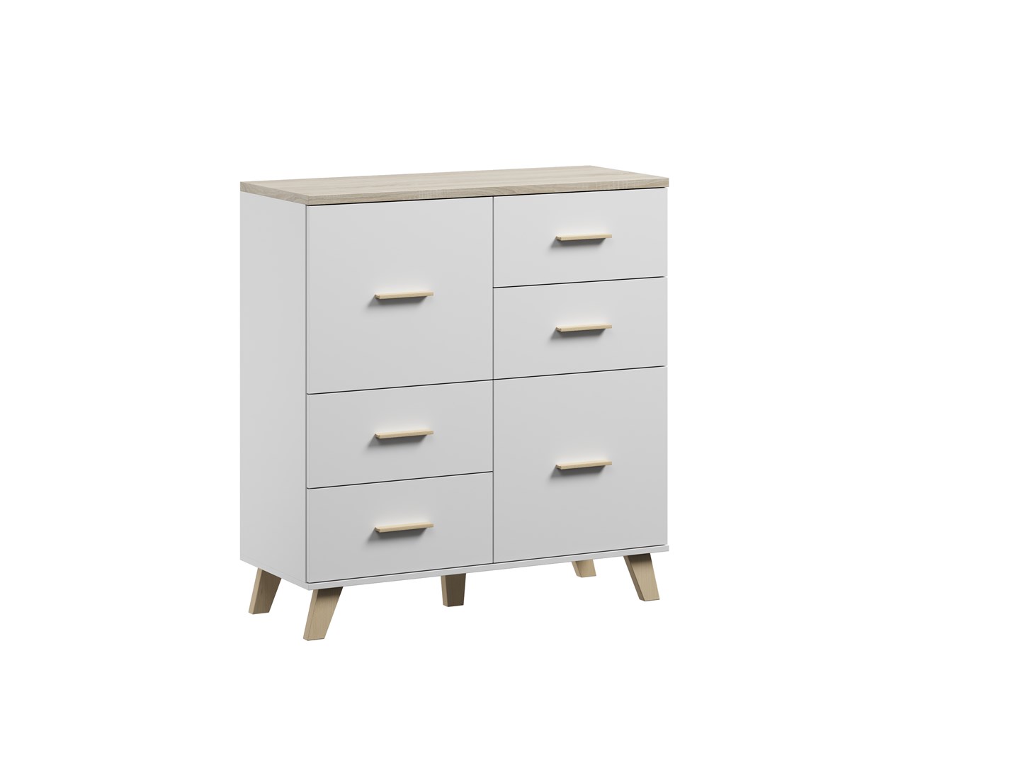 Cama Sideboard LOTTA 110 2D4S white/sonoma oak Cama Sideboard LOTTA 110 2D4S white/sonoma oak