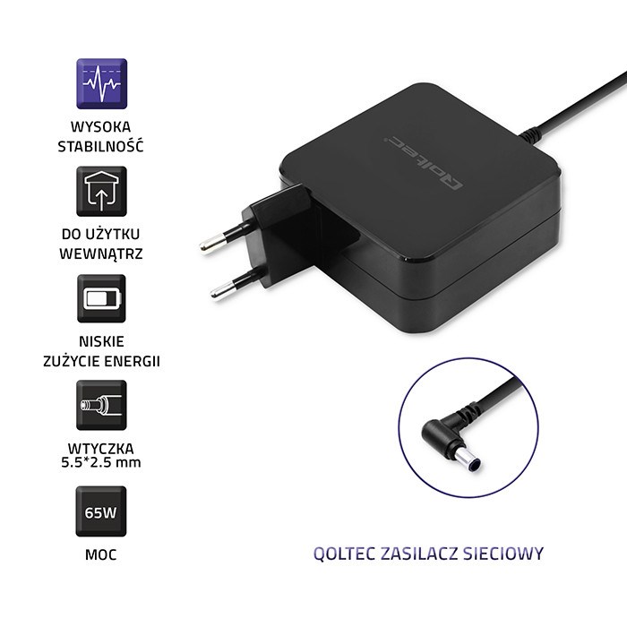Qoltec 51745 power adapter/inverter Indoor 65 W Black Qoltec 51745 power adapter/inverter Indoor 65 W Black