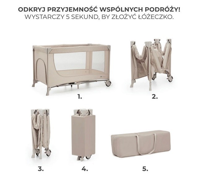 Kinderkraft Joy 2 travel cot, beige Kinderkraft Joy 2 travel cot, beige