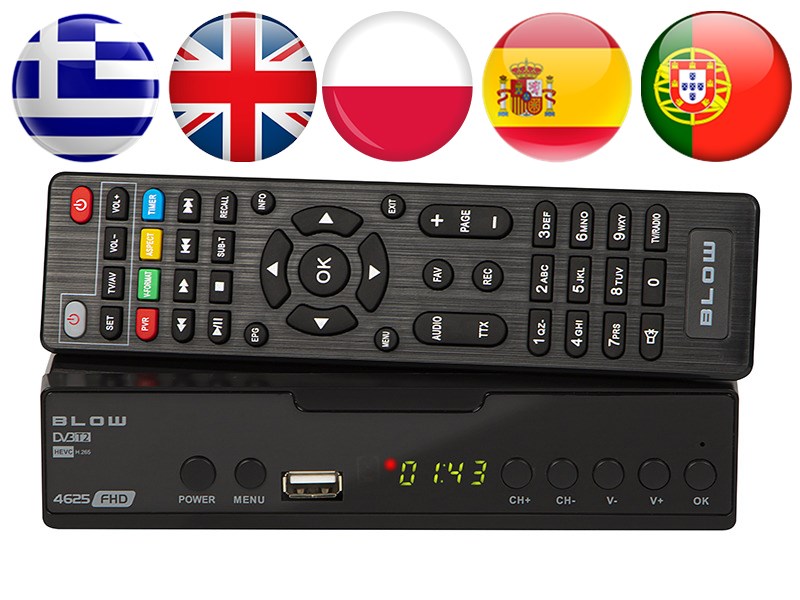 DVB-T2 decoder BLOW 4625FHD H.265 H.265 V2 tuner DVB-T2 decoder BLOW 4625FHD H.265 H.265 V2 tuner