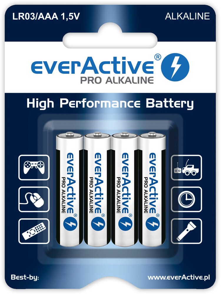 Alkaline batteries everActive Pro Alkaline LR6 AA - blister card - 4 pieces Alkaline batteries everActive Pro Alkaline LR6 AA - blister card - 4 pieces
