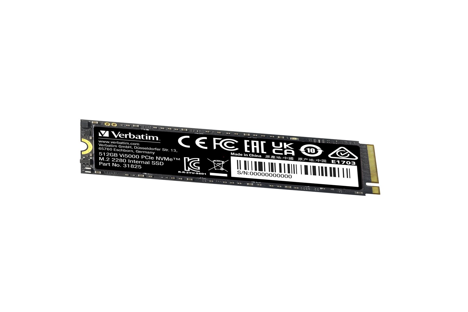 Verbatim Vi5000 PCIe NVMe M.2 SSD 512 GB Verbatim Vi5000 PCIe NVMe M.2 SSD 512 GB