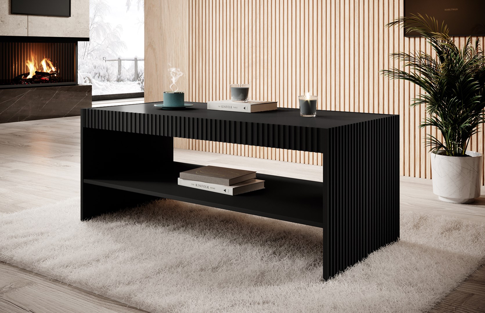 PAFOS bench/table 120x60x50 cm Black matte PAFOS bench/table 120x60x50 cm Black matte
