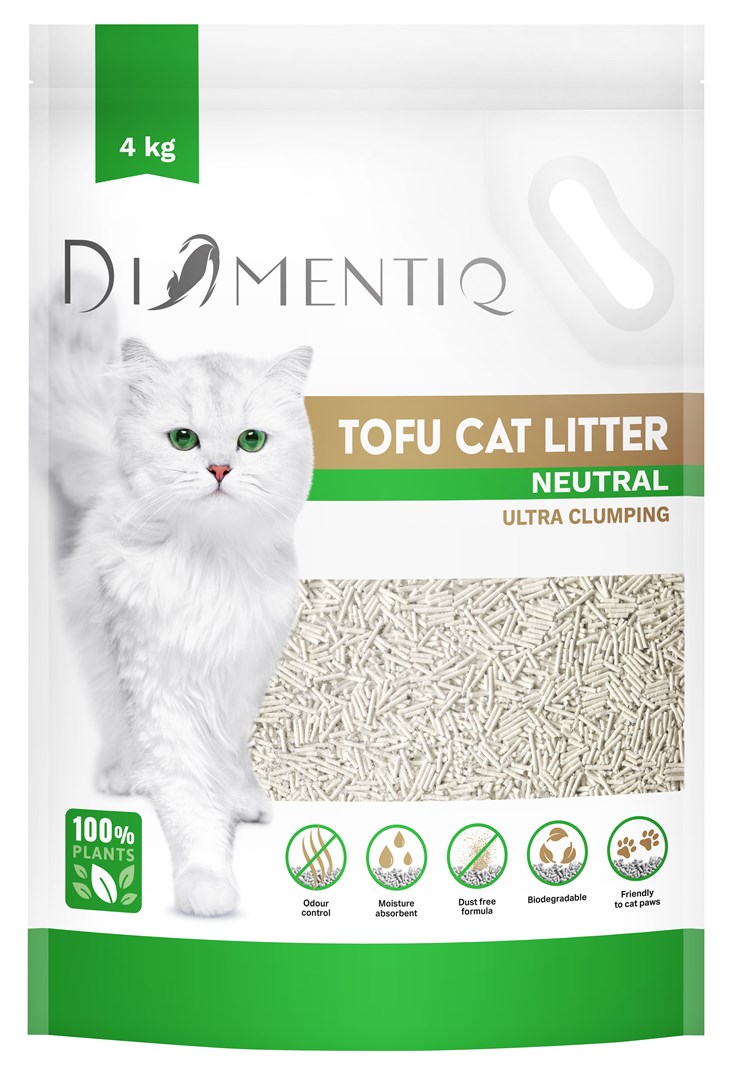 DIAMENTIQ Tofu Neutral Ultra clumping - plant-based litter - 4kg DIAMENTIQ Tofu Neutral Ultra clumping - plant-based litter - 4kg