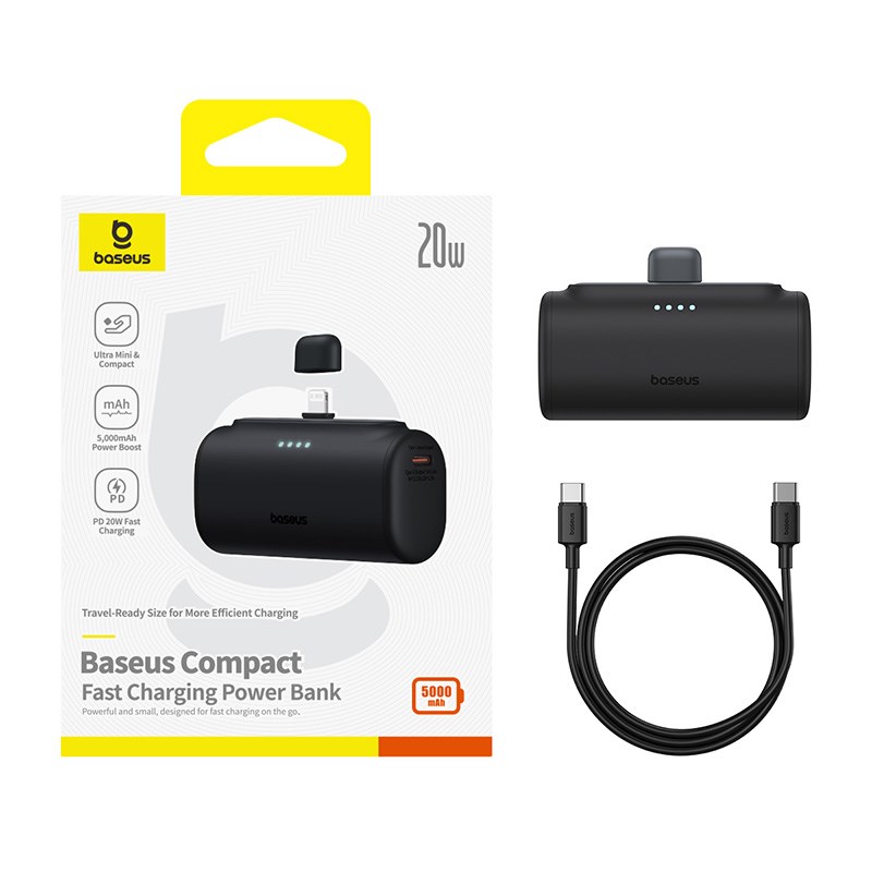 Baseus Compact IP - OS 5000 mAh 20 W power bank (black) Baseus Compact IP - OS 5000 mAh 20 W power bank (black)