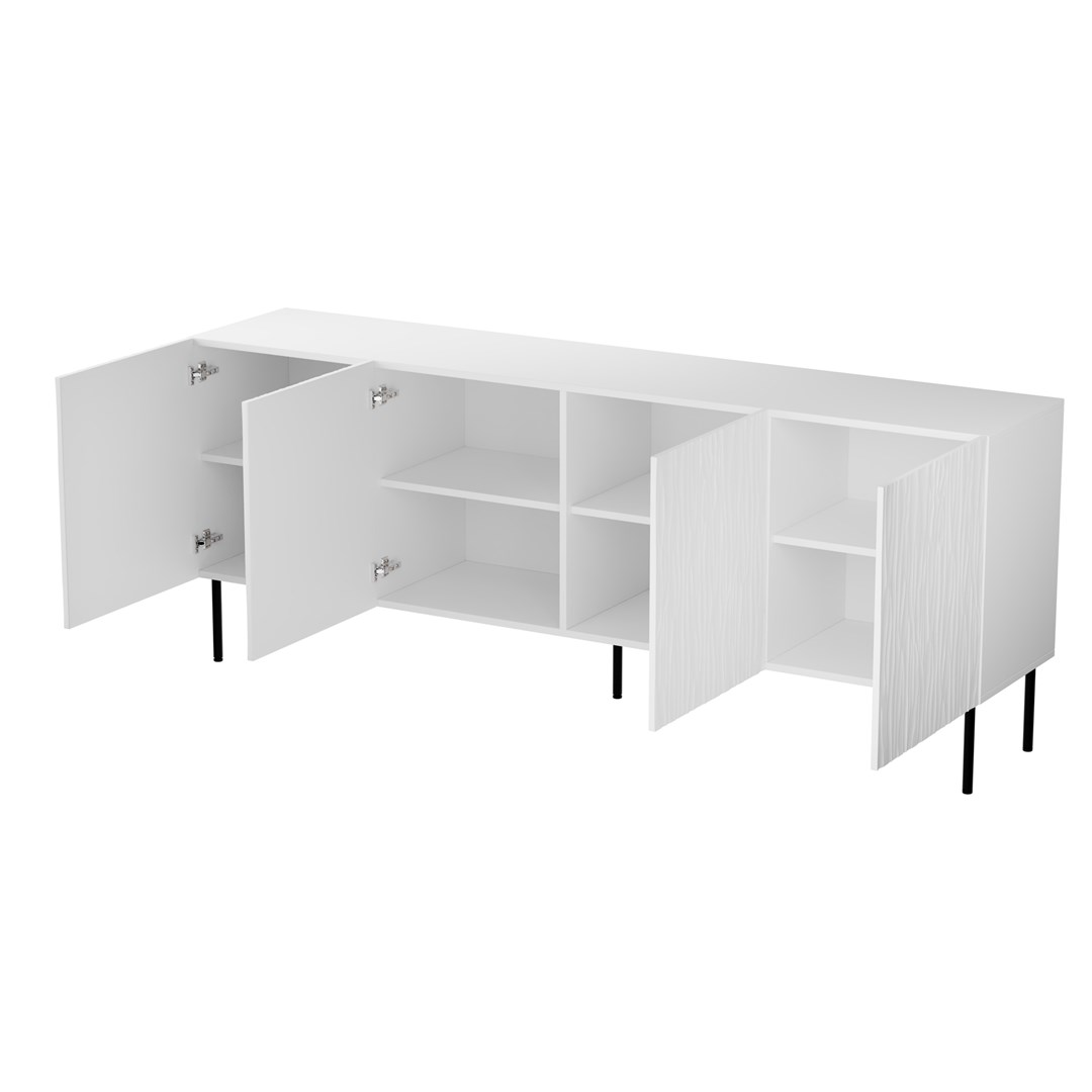 JUNGLE chest 190x40.5x74.5 white matt + black legs JUNGLE chest 190x40.5x74.5 white matt + black legs