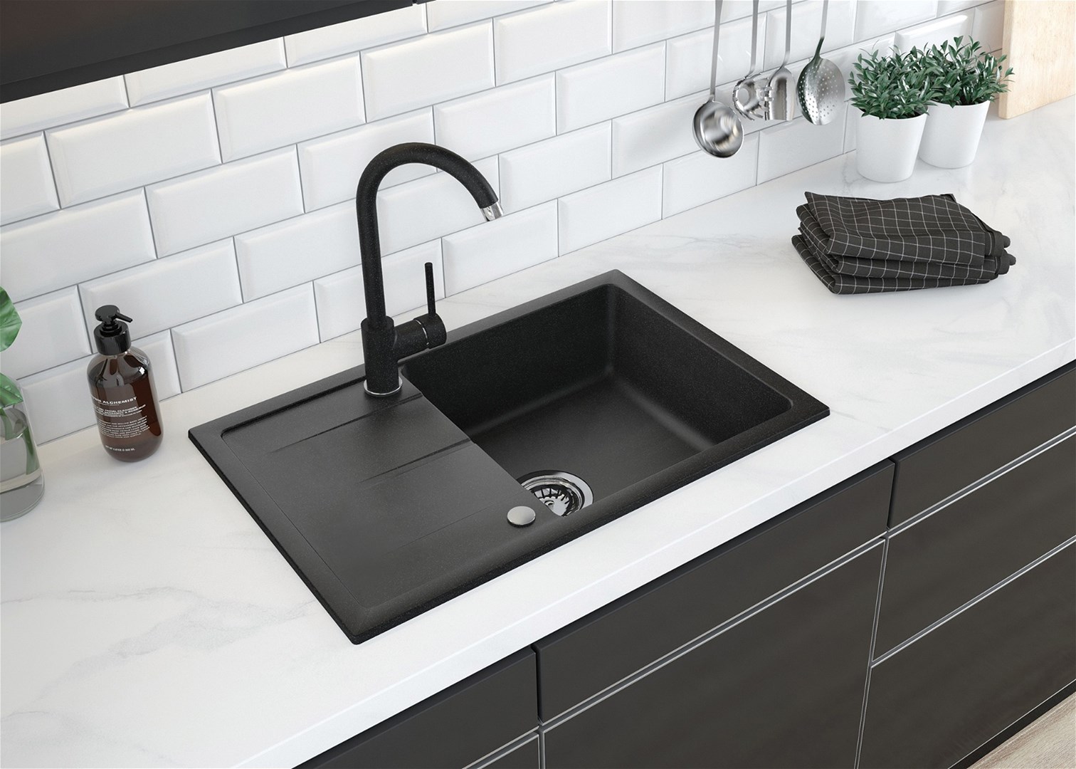 1-bowl granite sink with drainer 1-bowl granite sink with drainer
