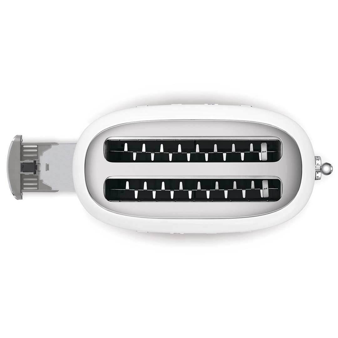 SMEG Toaster 2-slice 4-slot 50'Style White TSF02WHEU SMEG Toaster 2-slice 4-slot 50'Style White TSF02WHEU