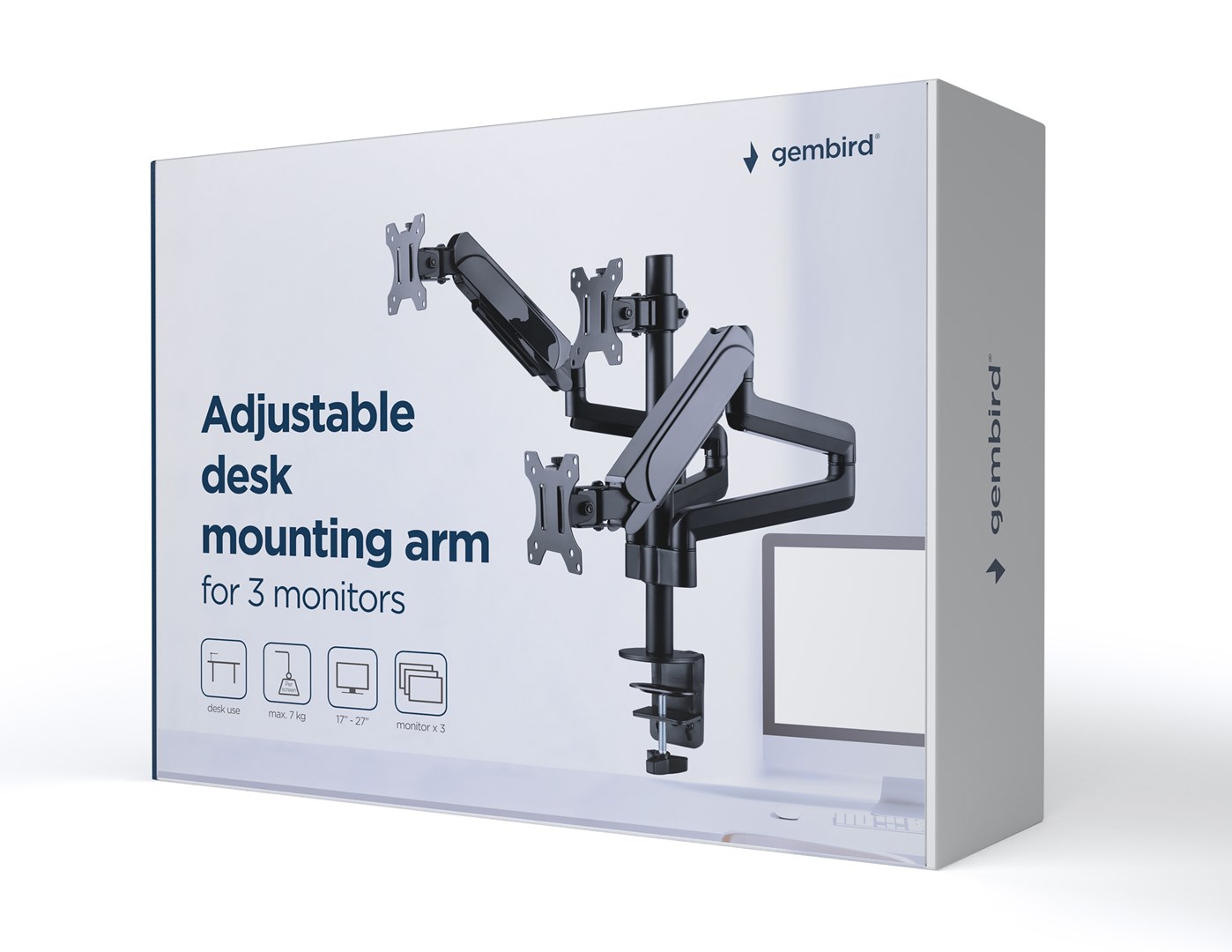 Gembird MA-DA3-01 monitor mount / stand 68.6 cm (27") Desk Black Gembird MA-DA3-01 monitor mount / stand 68.6 cm (27") Desk Black