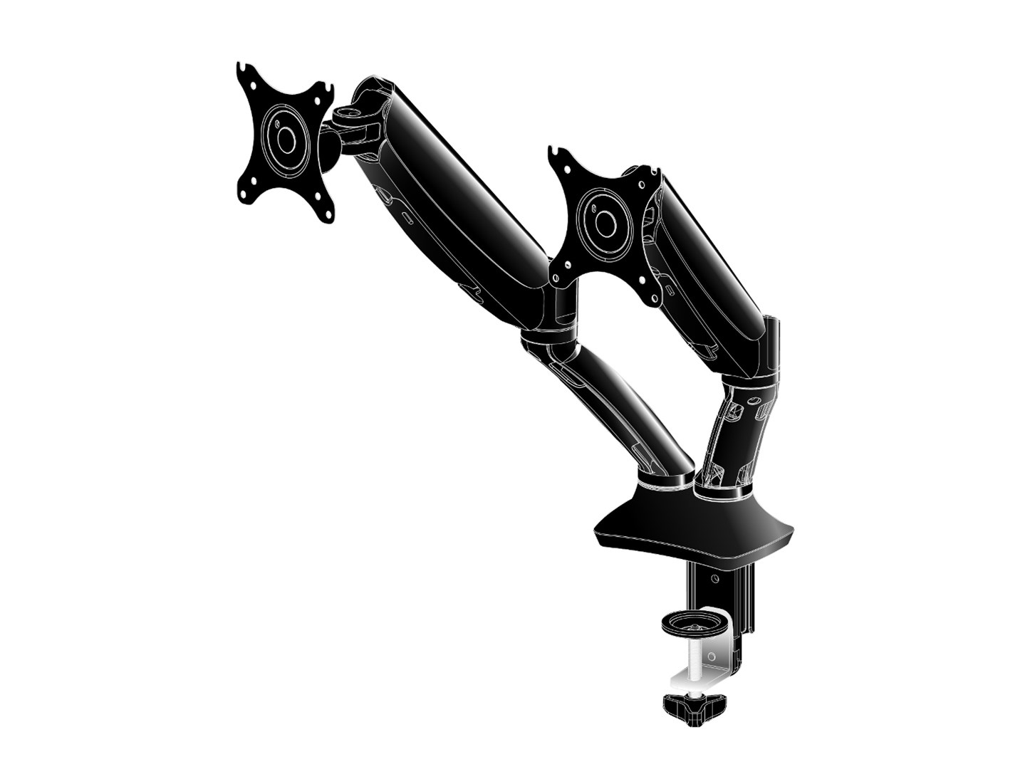 iiyama Sleek and stylish dual gas spring arm iiyama Sleek and stylish dual gas spring arm