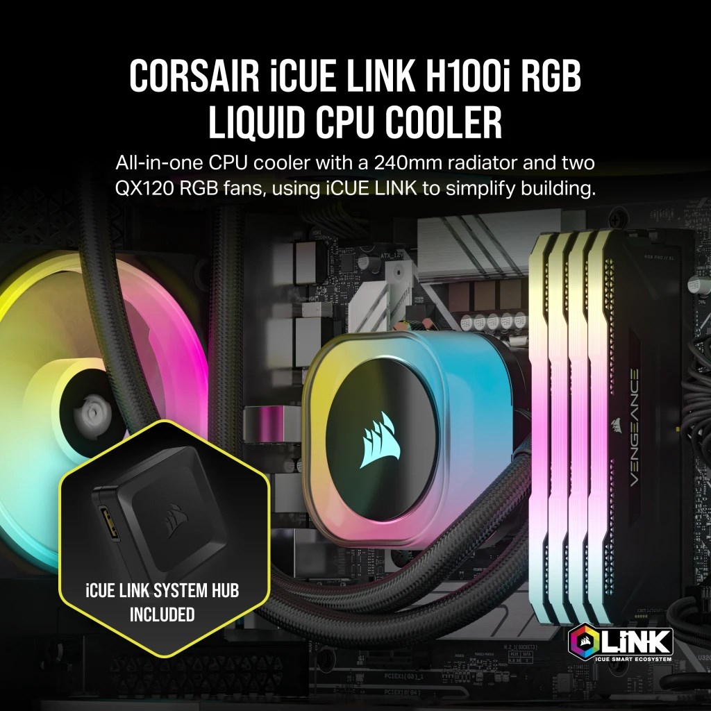 Corsair H100I Processor Liquid cooling kit 12 cm Black Corsair H100I Processor Liquid cooling kit 12 cm Black