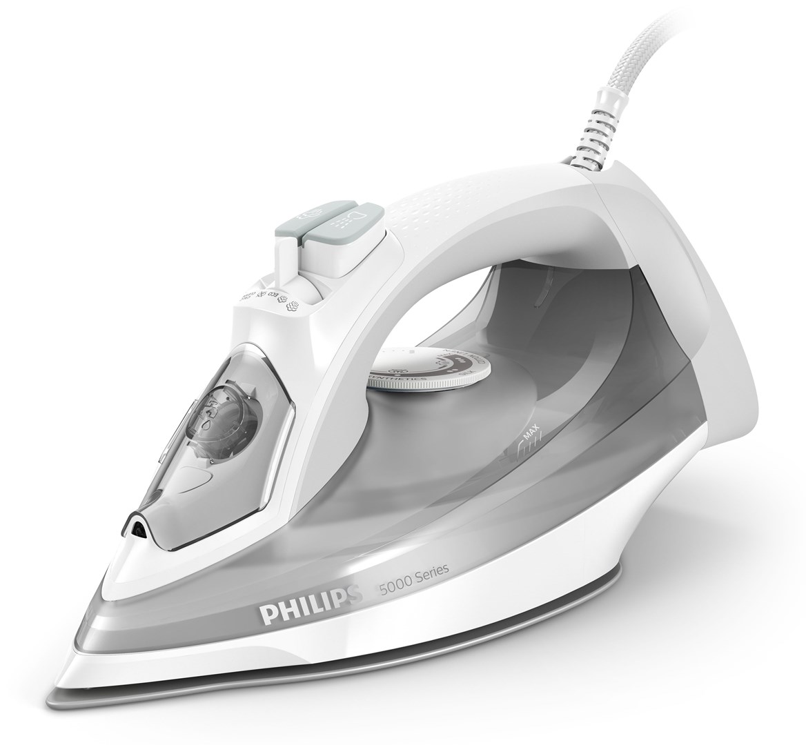 Philips 5000 series DST5010/10 iron Steam iron SteamGlide Plus soleplate 2400 W Grey, White Philips 5000 series DST5010/10 iron Steam iron SteamGlide Plus soleplate 2400 W Grey, White