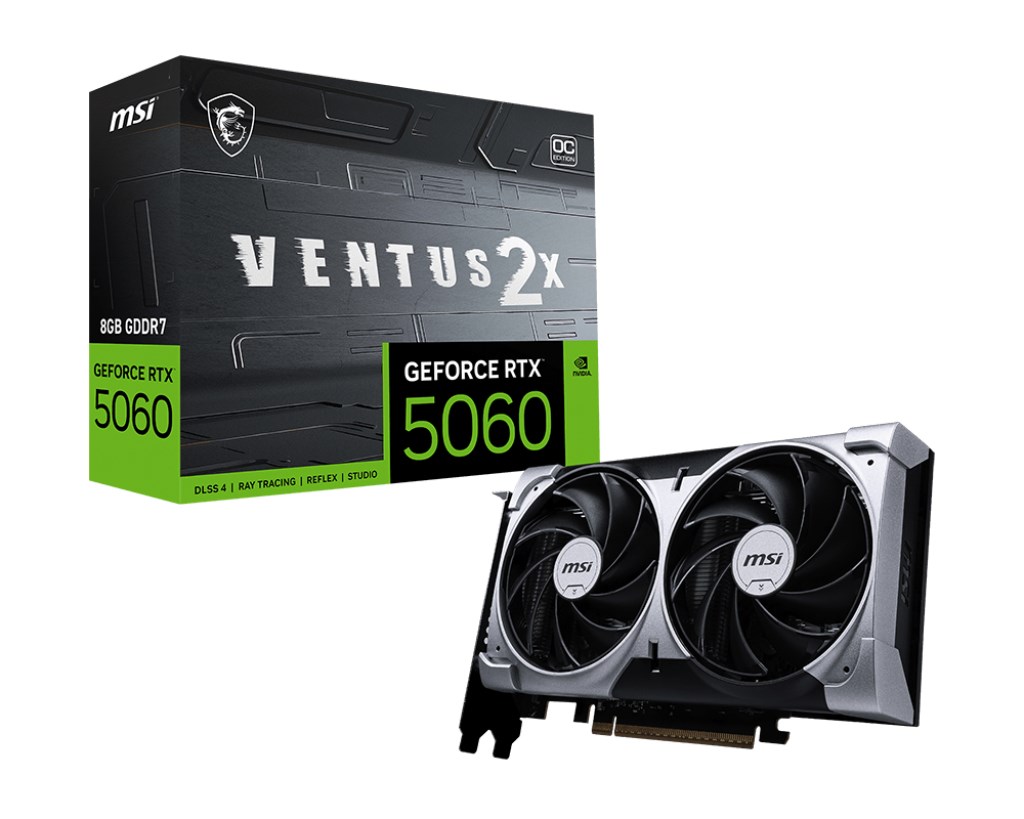 MSI GeForce RTX 5060 8G VENTUS 2X OC NVIDIA 8 GB GDDR7 MSI GeForce RTX 5060 8G VENTUS 2X OC NVIDIA 8 GB GDDR7