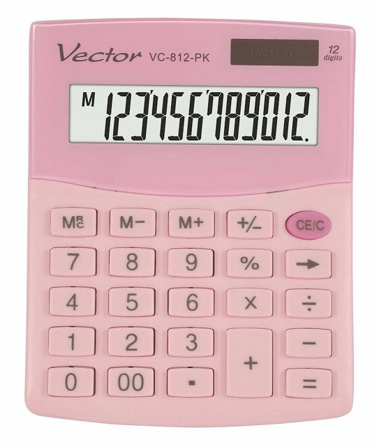 VECTOR CALCULATOR OFFICE KAV VC-812 PK PINK VECTOR CALCULATOR OFFICE KAV VC-812 PK PINK