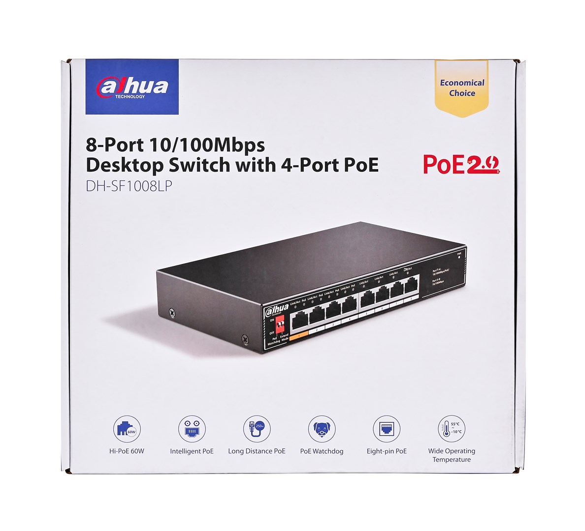 Dahua Technology PoE SF1008LP Unmanaged L2 Fast Ethernet (10/100) Power over Ethernet (PoE) Black Dahua Technology PoE SF1008LP Unmanaged L2 Fast Ethernet (10/100) Power over Ethernet (PoE) Black