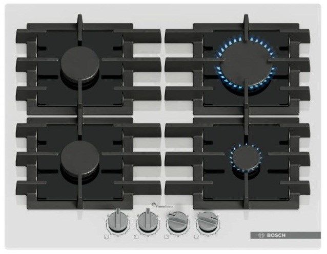 Bosch Serie 6 PPP6A2I40 Gas hob White, Black Bosch Serie 6 PPP6A2I40 Gas hob White, Black