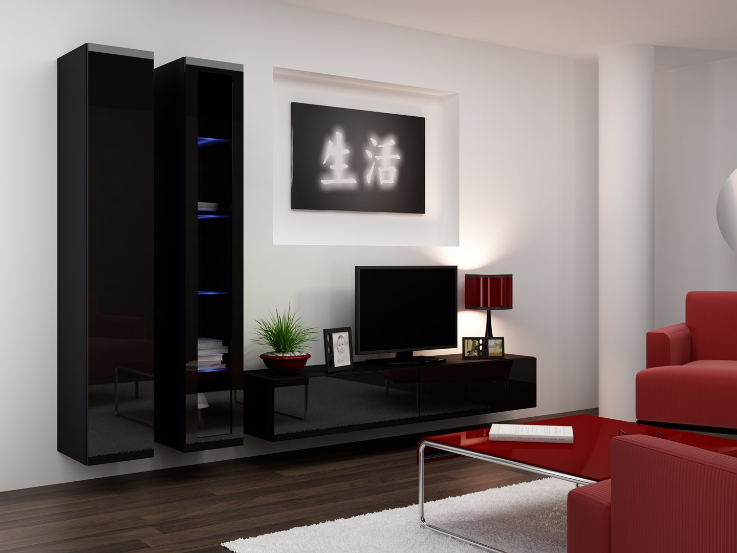 Cama Glass-case VIGO '180' 180/40/30 black/black gloss Cama Glass-case VIGO '180' 180/40/30 black/black gloss