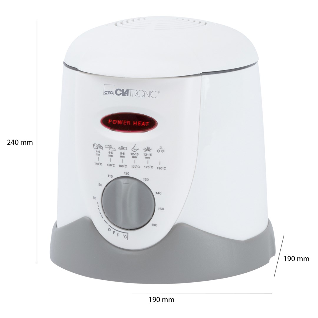 Clatronic FFR 2916 Single 1 L Stand-alone 900 W Deep fryer Grey, White Clatronic FFR 2916 Single 1 L Stand-alone 900 W Deep fryer Grey, White