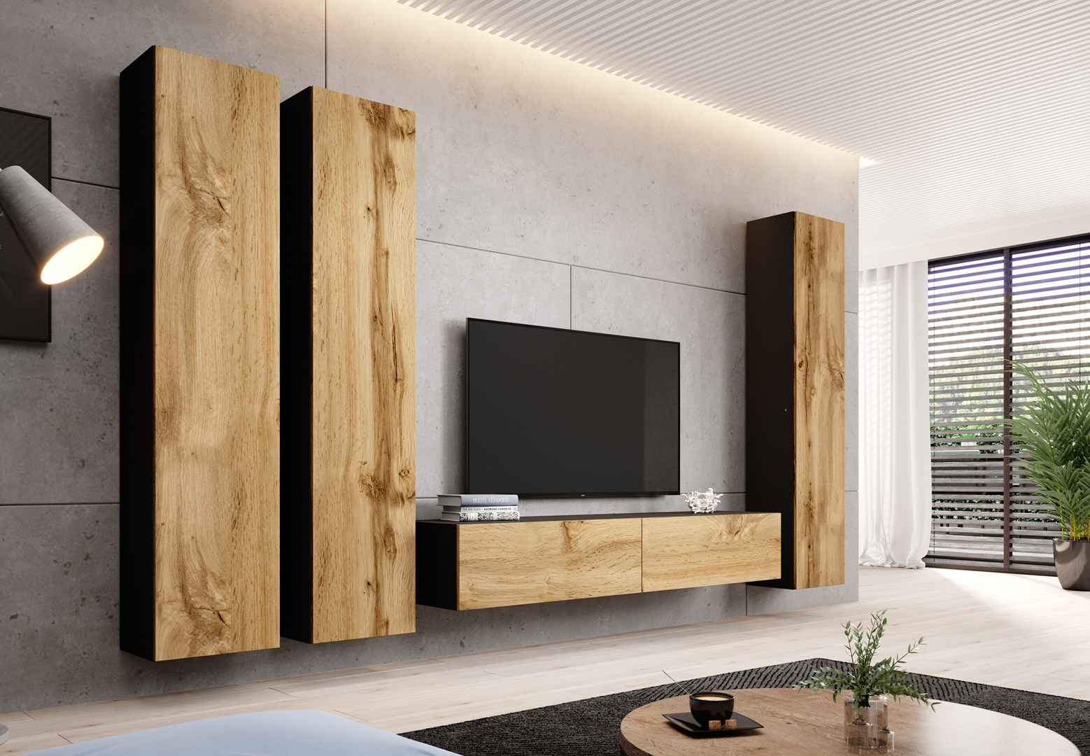 Cama full cabinet VIGO '180' 180/40/30 black/wotan oak Cama full cabinet VIGO '180' 180/40/30 black/wotan oak