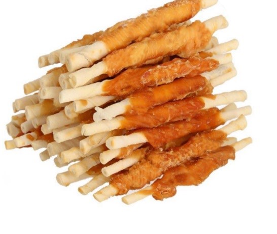 HILTON Chicken wrap white rawhide stick - Dog treat - 500 g HILTON Chicken wrap white rawhide stick - Dog treat - 500 g