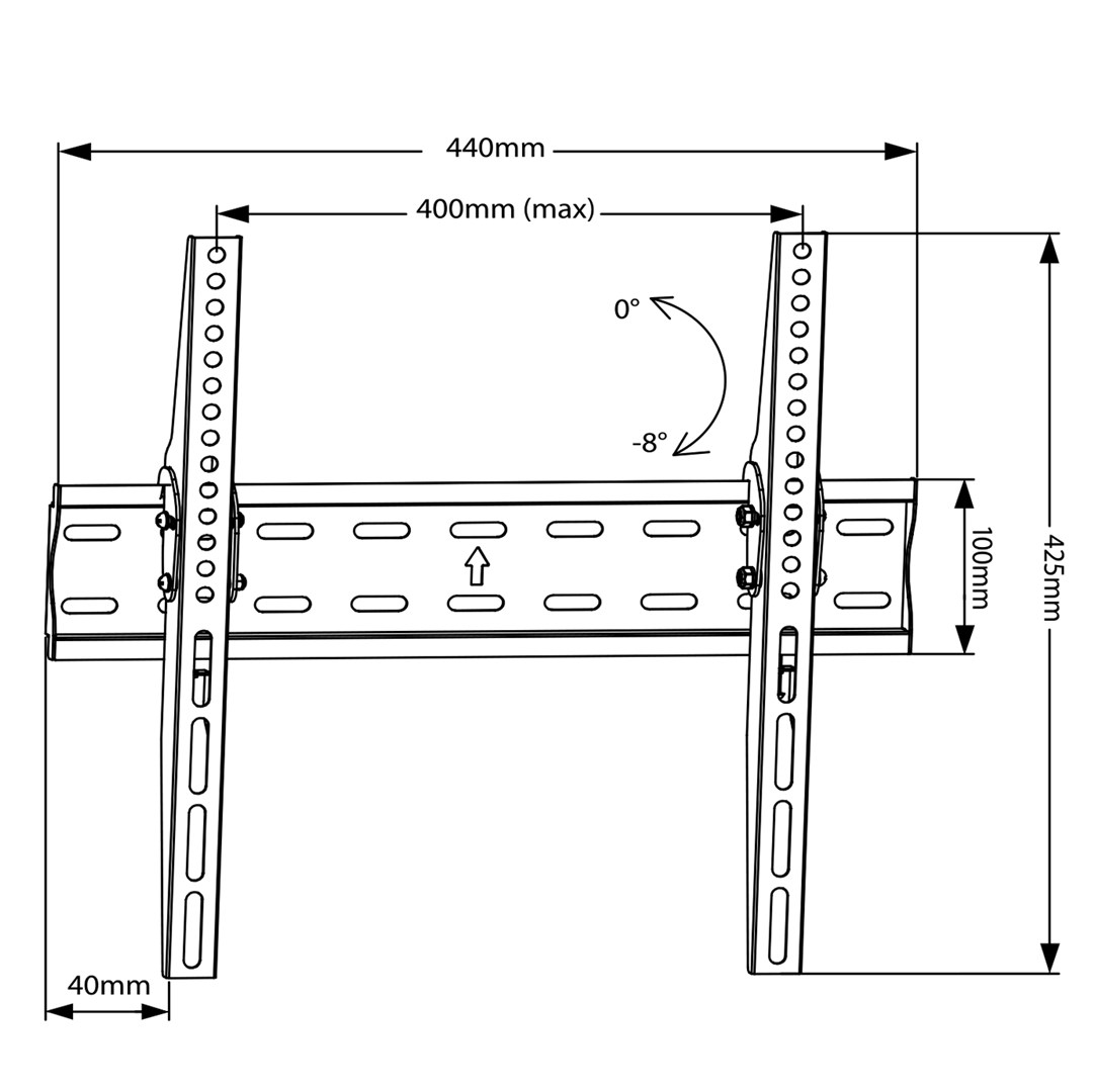 MACLEAN BRACKETS MC-862 Original Extra Sturdy Adjustable Easy Installation TV Bracket 26-55" 40kg Universal Black max Vesa 400x400 MACLEAN BRACKETS MC-862 Original Extra Sturdy Adjustable Easy Installation TV Bracket 26-55" 40kg Universal Black max Vesa 400x400