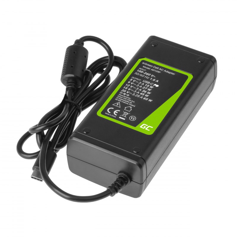 Green Cell AD134P USB-C charger AC adapter 65W for notebook tablet smartphone Green Cell AD134P USB-C charger AC adapter 65W for notebook tablet smartphone