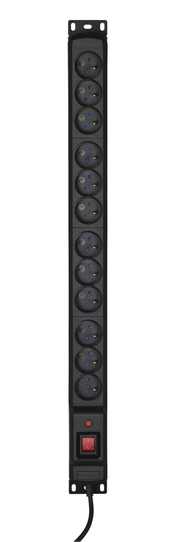 Activejet COMBO 12 socket power strip 3m black Activejet COMBO 12 socket power strip 3m black