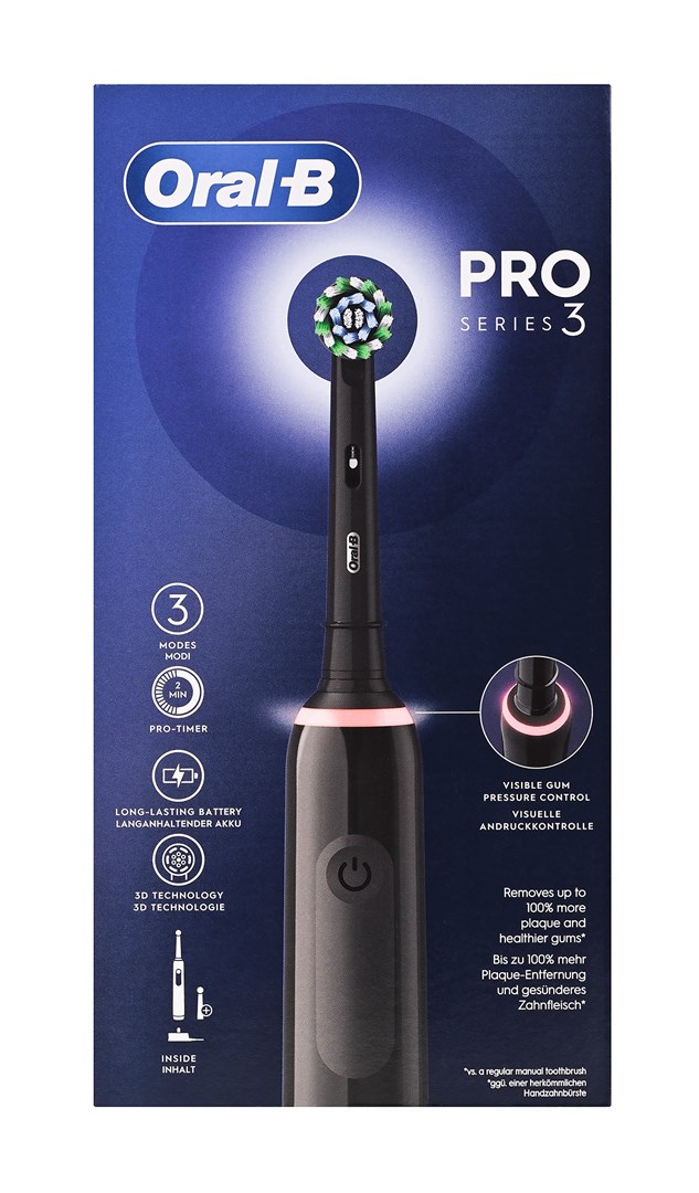 Oral-B Pro 3 Pro3 3000 Adult Rotating-oscillating toothbrush Black Oral-B Pro 3 Pro3 3000 Adult Rotating-oscillating toothbrush Black