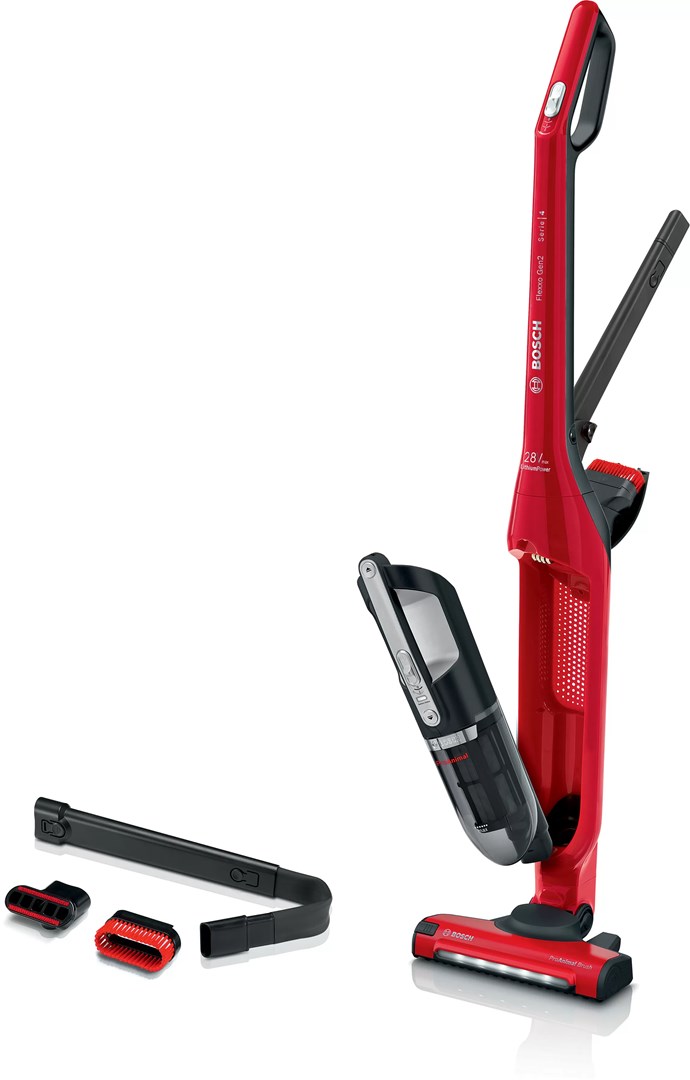 Bosch Serie 4 BBH3ZOO28 stick vacuum/electric broom Battery Dry Bagless 0.4 L Red 2.15 Ah Bosch Serie 4 BBH3ZOO28 stick vacuum/electric broom Battery Dry Bagless 0.4 L Red 2.15 Ah