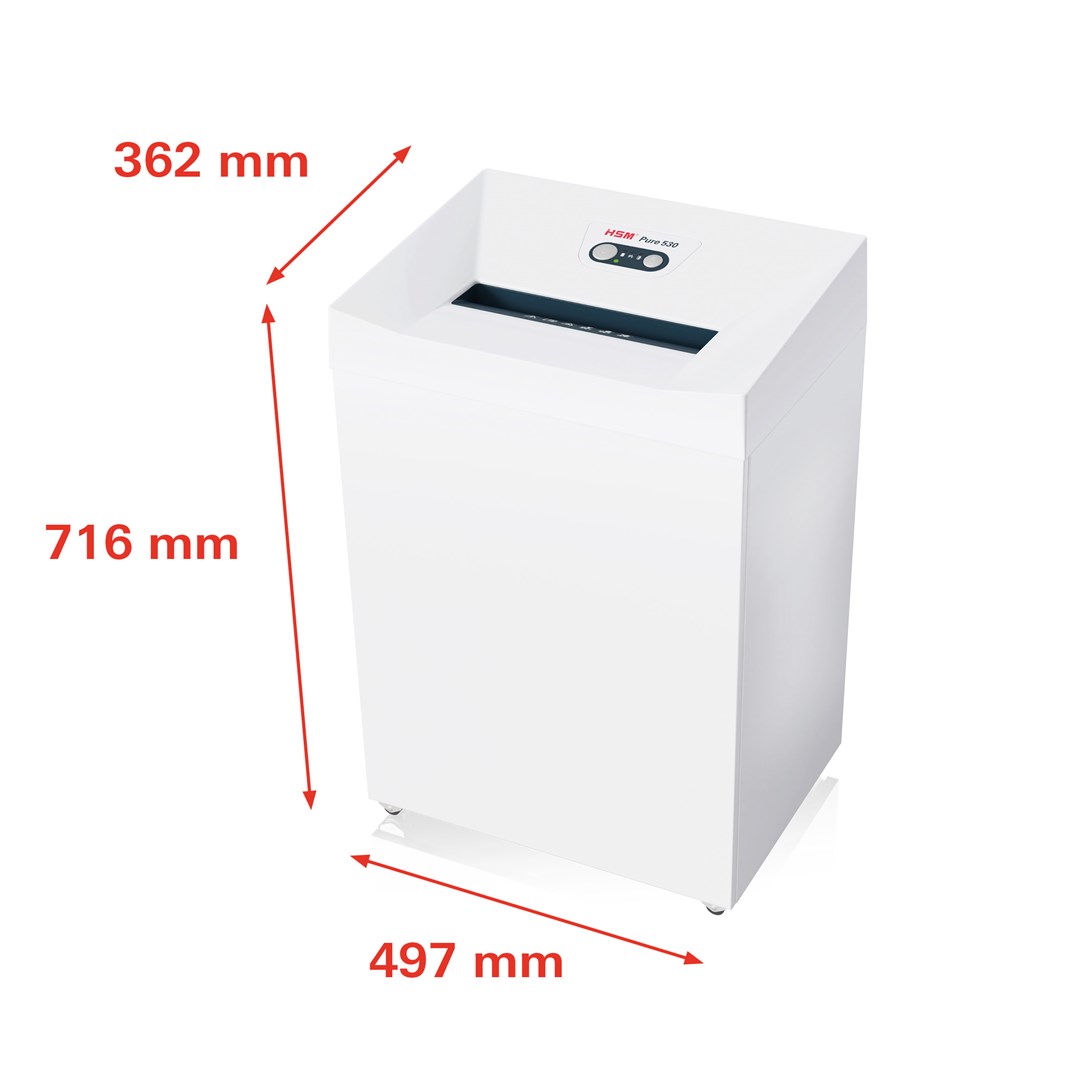 HSM Shredder, Pure 530, 80L 1.9x15 mm HSM Shredder, Pure 530, 80L 1.9x15 mm